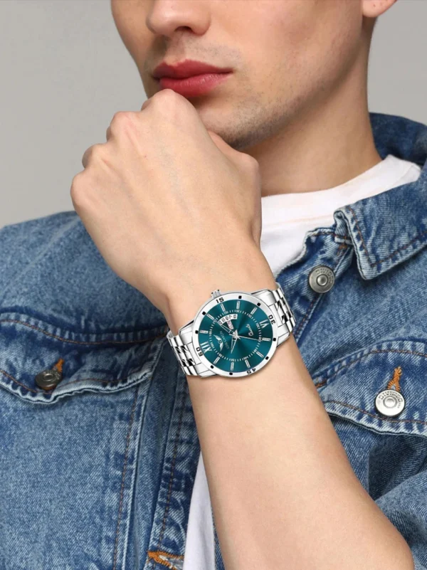 Lois Caron day and date analog watch